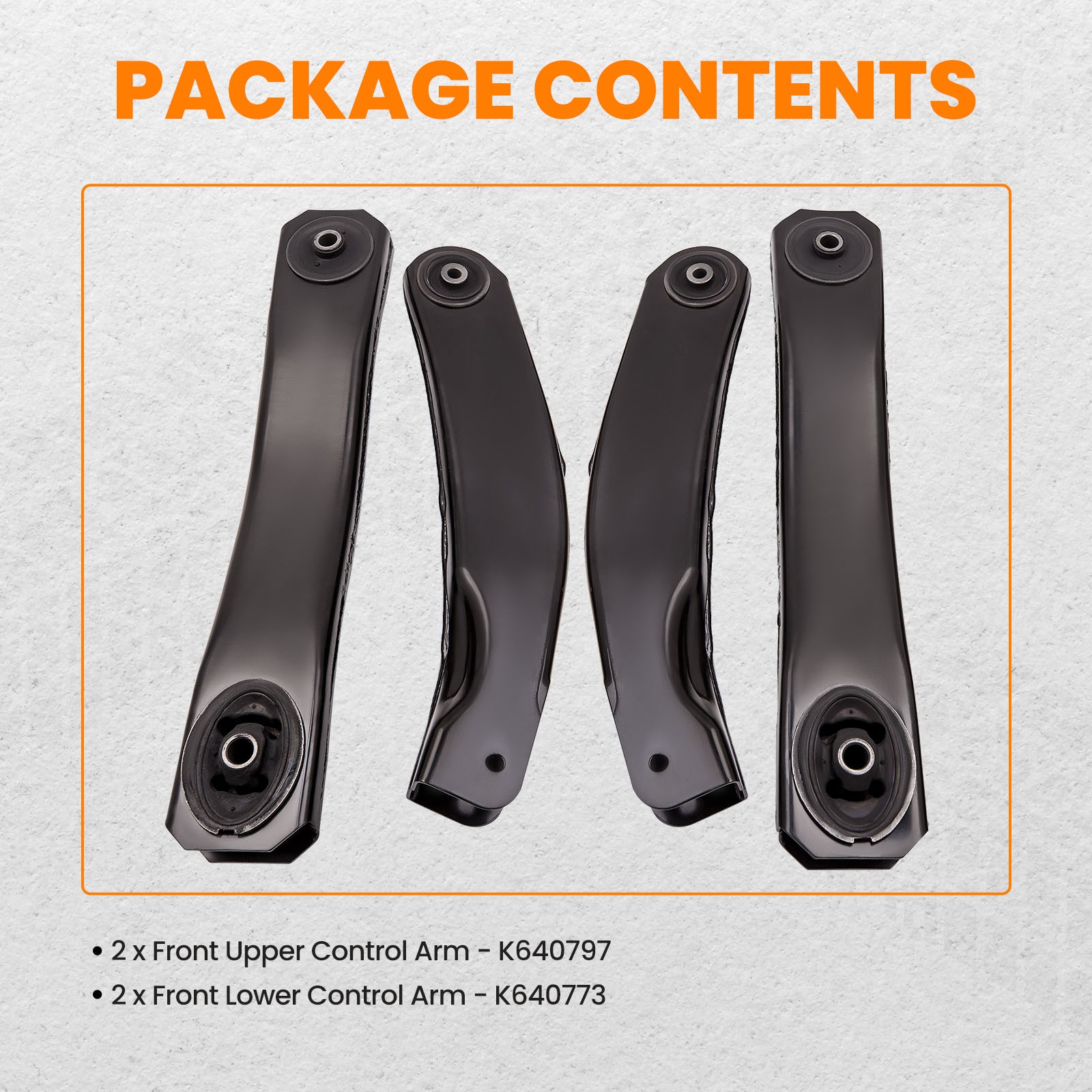 4pcs Front Upper & Lower Control Arm Assembly Kit for Jeep Grand Cherokee 99-03