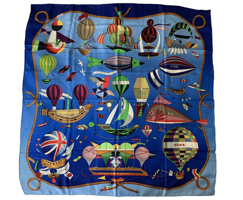 Hermes "Les folies du ciel" Silk Scarf