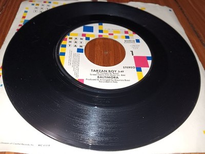 Baltimora Tarzan Boy 1985 Manhattan Records B50018 Vinyl 7'' 45 with Sleeve
