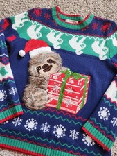 Festive Sloth Christmas Sweater - Size YL