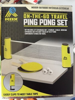 Ping Pong on the Go Portable Travel Game Set Indoor/  Outdoor New In Box.