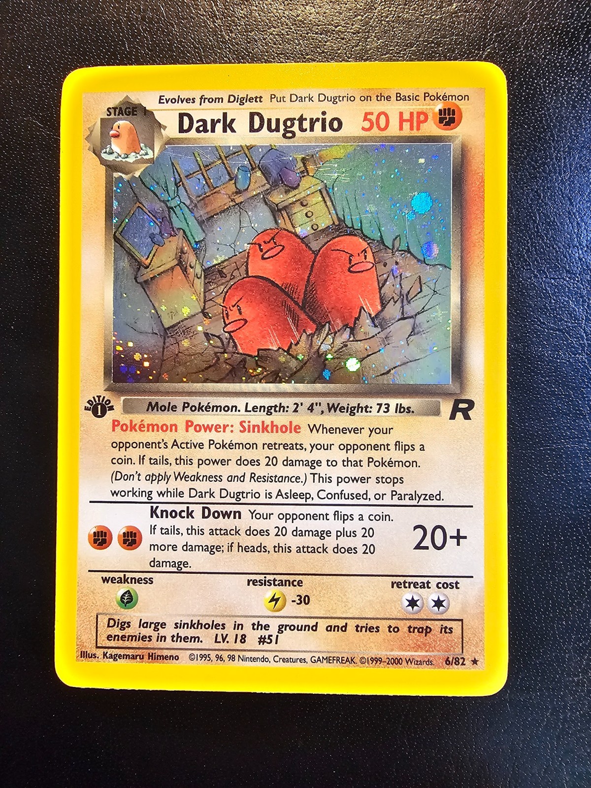 Dark Dugtrio 6/82 Team Rocket 1st Edition Holo NM