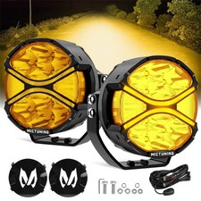 2x 4 Inch Led Round Light Pods Side Shooter Amber Drl Turn Signal Driving Lights