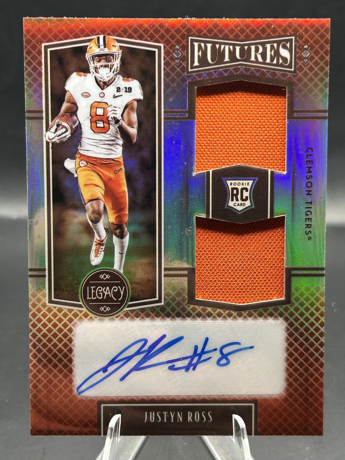 2022 Panini Legacy - Futures Dual Patch Autographs Justyn Ross #FD-JR Ruby /100