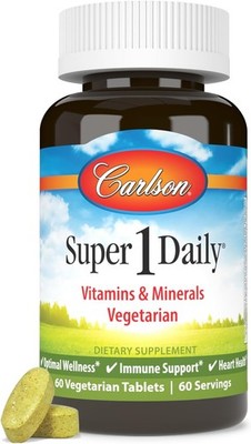 Carlson-Super 1 Daily,Vegetarian Multiple Formula,Multivitamin,Optimal Wellness,