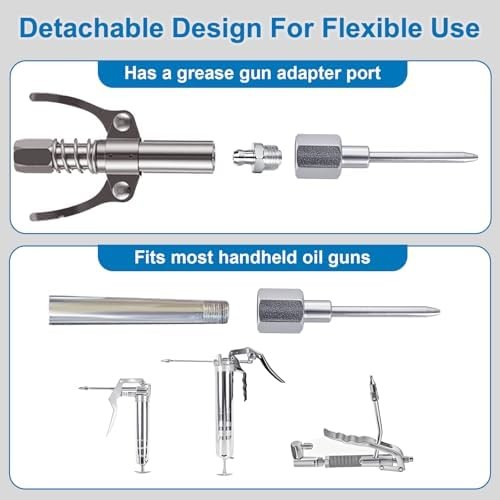Grease Gun Needle Accessory Set Rubber Coupler Adapter Detachable Tips