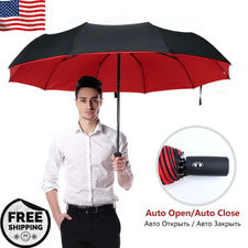Windproof Automatic Double Layer Folding Umbrella Heavy Duty Rain Sun Travel Par