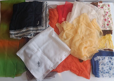 Vintage Lot Of 12 Nylon And Silk 50s 60s 70s 80s Scarves
