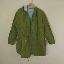 Chaqueta cortavientos Oilily para mujer pequeña verde recubierta de algodón utilitario de colección de gran tamaño