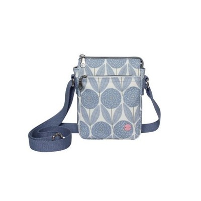 Wachstuch-Handytasche Erde quadratisch blau Blume - neu mit Etikett