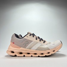 On Cloudrunner Gray Peach Athletic Lace Up Running Shoes 46.98078 Women's Sz 9.5