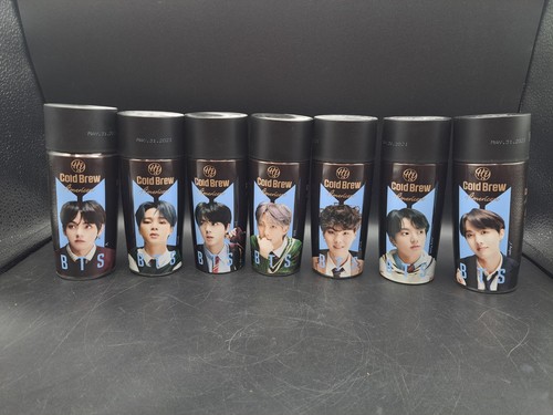 Lot of Seven (7) Empty BTS Limited Edition Cold Brew Americano Bottles