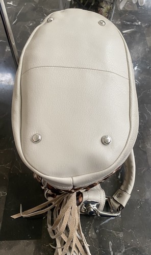 NWT B. Makowsky Natural Cow Hair Stone Leopard Bucket Hobo Shoulder Bag, $298 - Picture 10 of 10