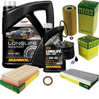 Inspektionspaket 6L Mannol Longlife 5W-30 FüR Mercedes W169 A 180 CDI W245 B