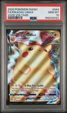 2020 POKEMON SWORD & SHIELD VIVID VOLTAGE #044 FULL ART/PIKACHU VMAX PSA 10