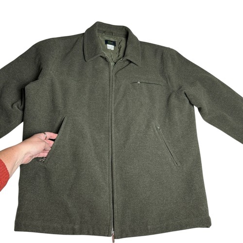 De Colección Chaqueta de Lana Lacoste Verde Oliva Cremallera Completa Cuello Bolsillos Forrados Talla XL XXL 2X - Imagen 5 de 11