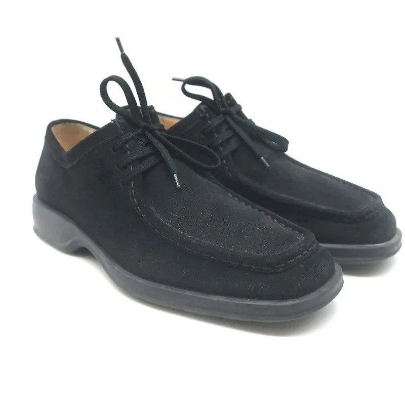Salvatore Ferragamo Black Suede Casual Shoes for Men for  display picture 2