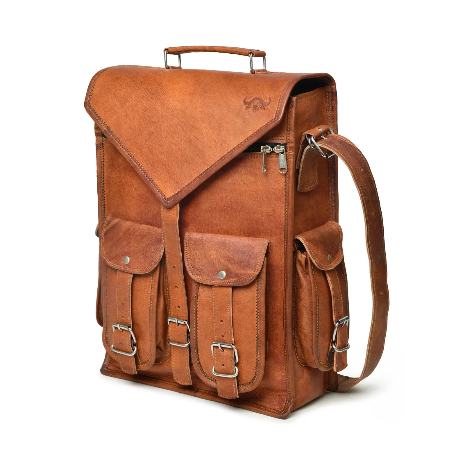 Rucksack Laptop Messenger Vintage Men's New Bag Genuine Leather Satchel Backpack