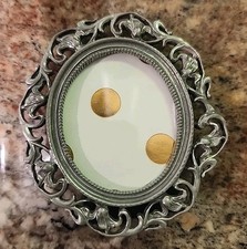 Vintage Ornate Small Oval Picture Frame Unknown - 3 2/8" x 2 7/8"