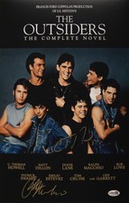 Ralph Macchio & C. Thomas Howell Signed 11x17 The Outsiders Mini Poster blck JSA