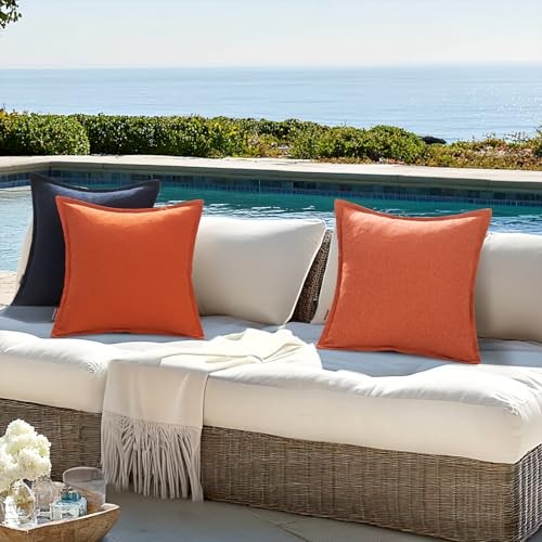 Set of 2 Outdoor Waterproof Throw Pillow 18x18 Inch (Pack of 2) Coral Red - Bild 3 von 6