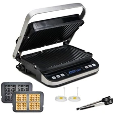 Yedi Total Package 6-in-1 Digital Indoor Grill, Waffle Maker, Panini Press, G...