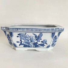 Ceramic Chinoiserie Blue and White Footbath/Planter