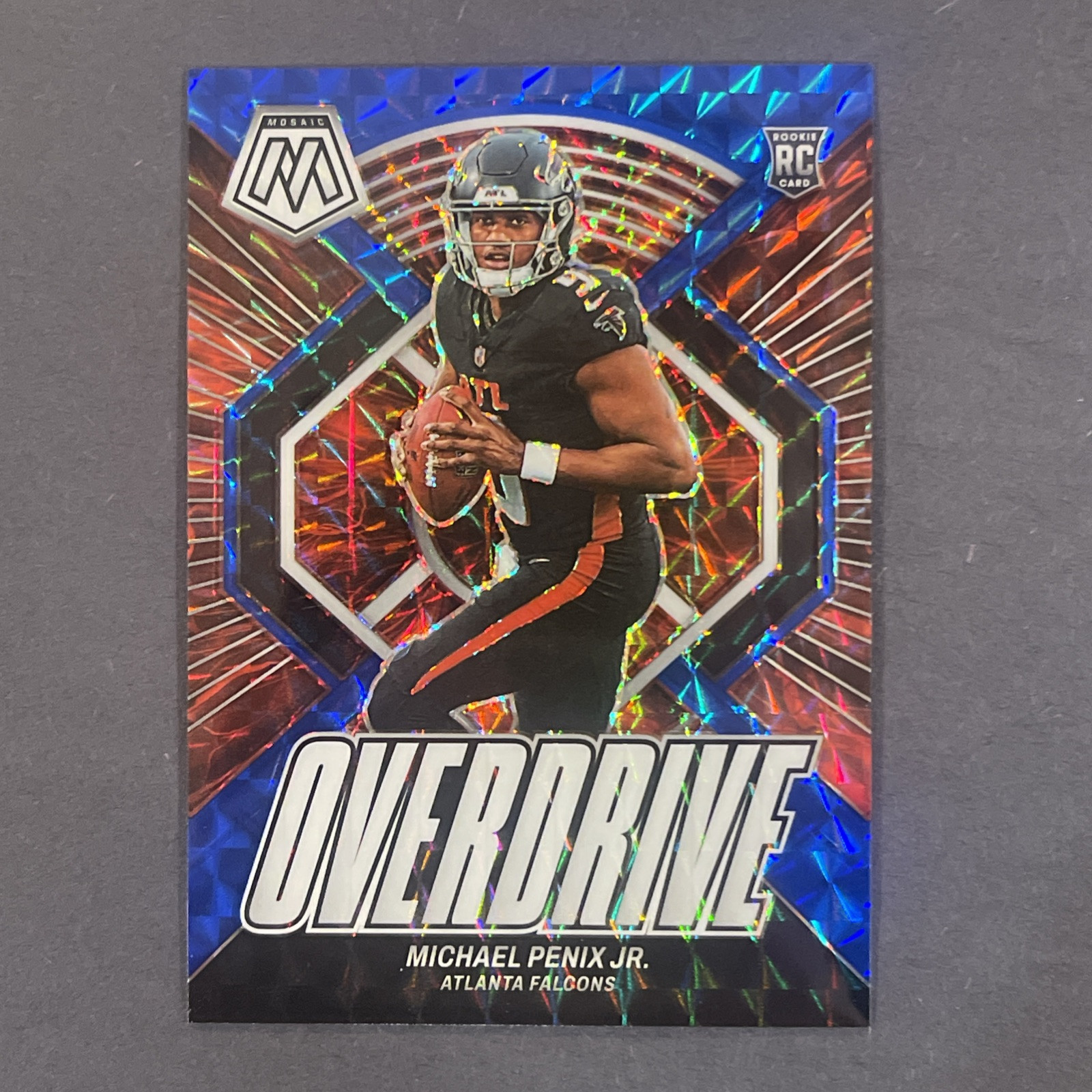 2024 Panini Mosaic - Overdrive Blue Mosaic Prizm #4 Michael Penix Jr. /99 (RC)