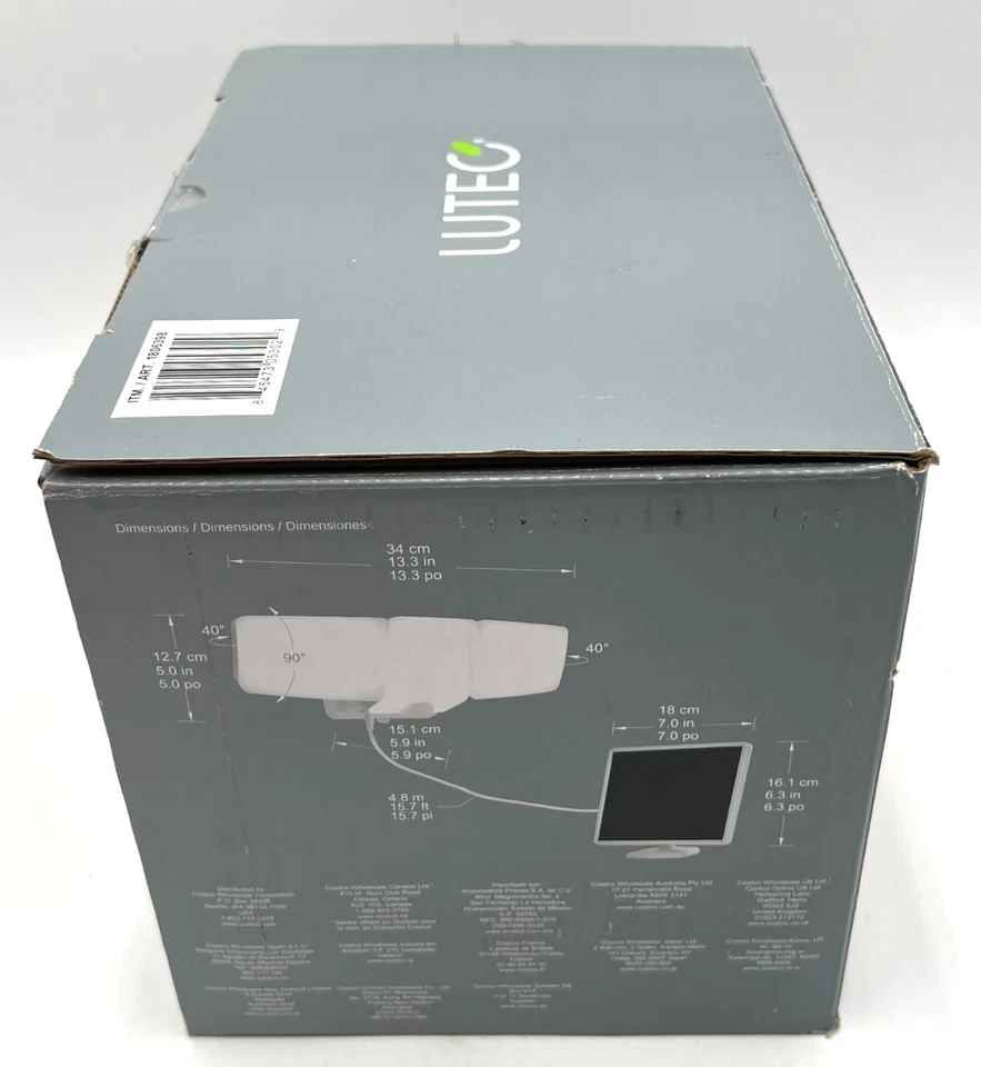 LUTEC 2500 Lumen Motion Activated Solar LED Security Light Outdoor IP44 NEW - Image 4 of 4