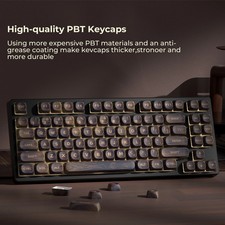 XVX MOA Profile Walnut Wood PBT Keycaps 130 Keys Cherry MX Mechanical Keyboard