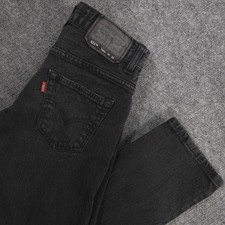 Levis Jeans Boys 10 25X25 Black 511 Slim Straight Stretch Dark Wash Denim