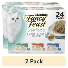 2P Purina Fancy Feast Classic Pate Kitten Food, Wet Cat Food, Seafood, 3 oz Cans