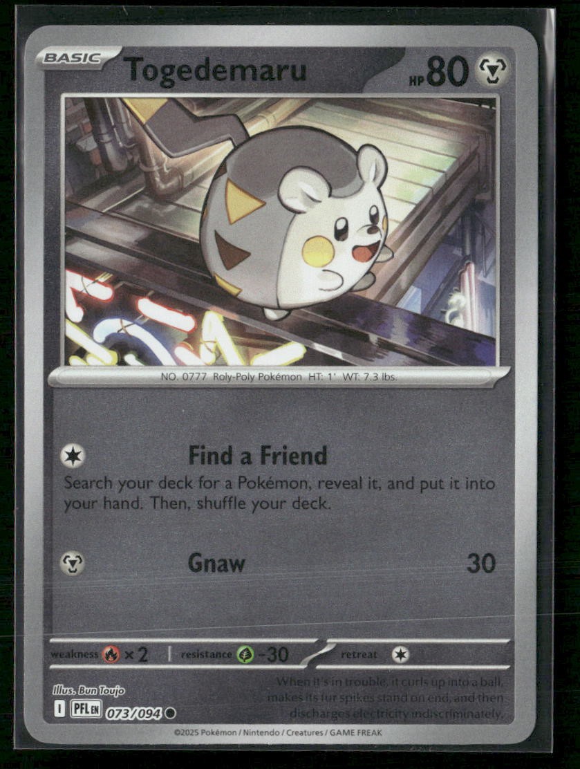 Togedemaru - ME02: Phantasmal Flames 073/094 Reverse Holo NM