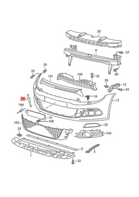 Genuine VW Scirocco Towing Eye Cover 1K8807241A9B9
