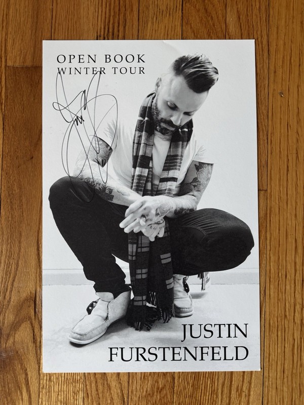 RARE  Blue October OPEN BOOK TOUR POSTER SIGNED AUTOGRAPHED  JUSTIN FURSTENFELD