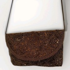 WALBORG BROWN BEADED PURSE