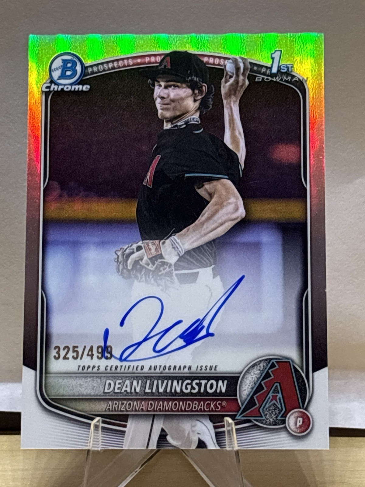 2025 Bowman Draft Dean Livingston Chrome Auto Refractor 1st #/499 Diamondbacks