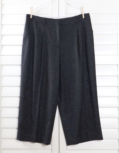 LAFAYETTE 148 New York $698 Speck Virgin Wool Pleat Trousers Dress Pants Size 14