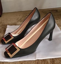 Roger Vivier Escarpins cuir mat noirTalon 7,cmTaille 36 Italien T6 Américain 