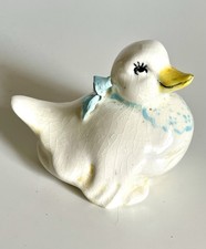 Vintage White Ceramic Duck/Goose Figurine Hand-Painted