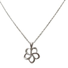 Maui Divers 18" Plumeria Sterling Silver Pendant Necklace
