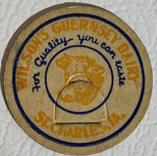 Vintage milk bottle cap WILSONS DAIRY Guernse...