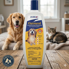 Zodiac Flea Tick Shampoo Oatmeal Dogs Puppies Conditioning 18 oz.