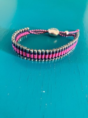 Genuine Links of London Sterling Silver Friendship Bracelet Pink Navy Pristine
