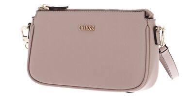Sac Bandoulière GUESS Noelle DBL Pouch - Cuir PU Saffiano - Fermeture éclair - Finitions Dorées - Taille Unique