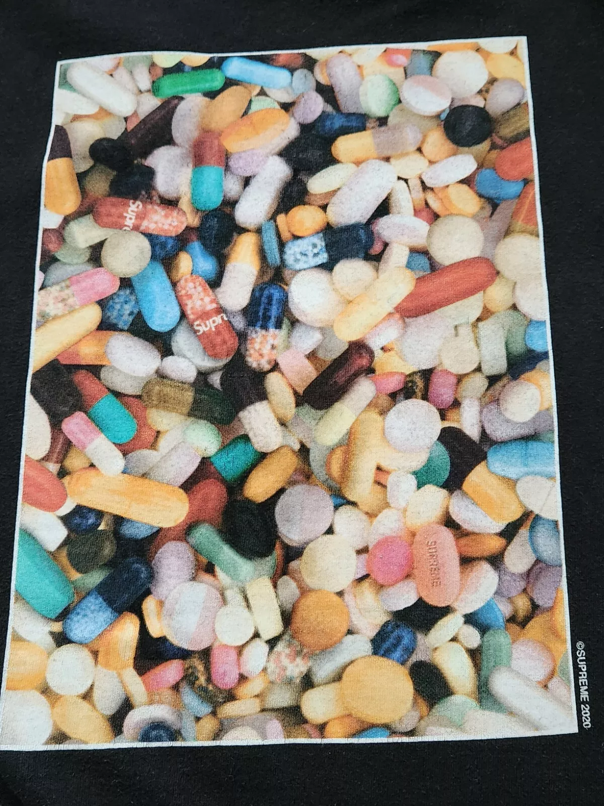 T shirt noir SS20 Supreme Pills taille XL