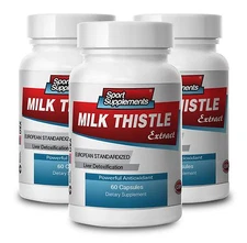 Milk Thistle Extract Detoxification & Liver Support (3 Bottles) Free Shipping