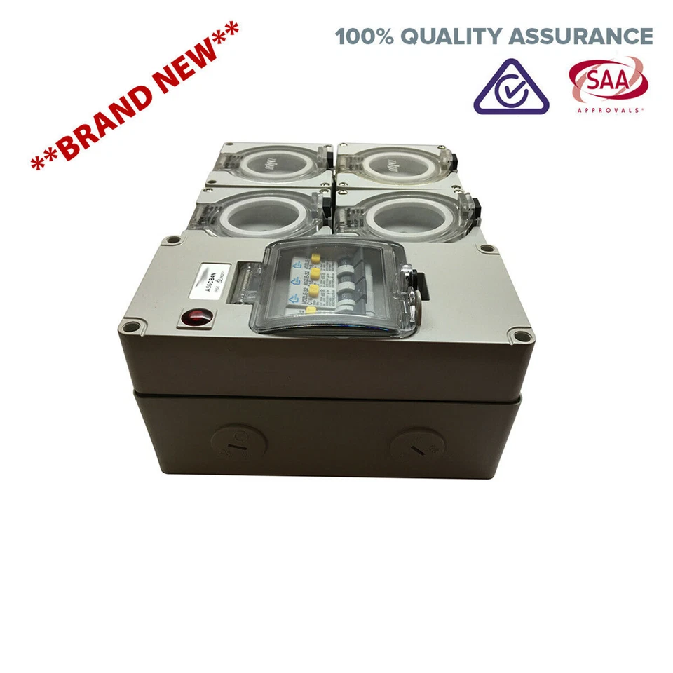 2X 10AMP And 2X 15AMP 3 Pin RCD Power Point Socket Outlet RCBO IP66 Weatherproof - Image 2 of 4