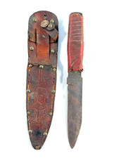 vtg 30s 409s Hammer Brand USA Fixed Knife Daniel Boone Davey Crockett