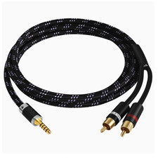 HIFI 4.4 mm to 2 RCA Audio Cable silver plating Male Cable for iPhone MP3 DVD